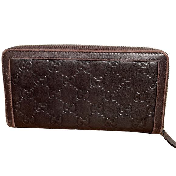 Gucci Guccissima Sukey Zip Around Walnut Brown Wallet - Picture 6 of 12